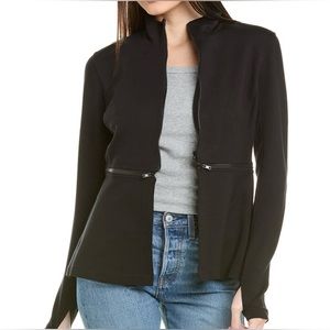 Cabi Relax Stretch Ponte Knit Zip off Peplum Jacket Size M Style 5655